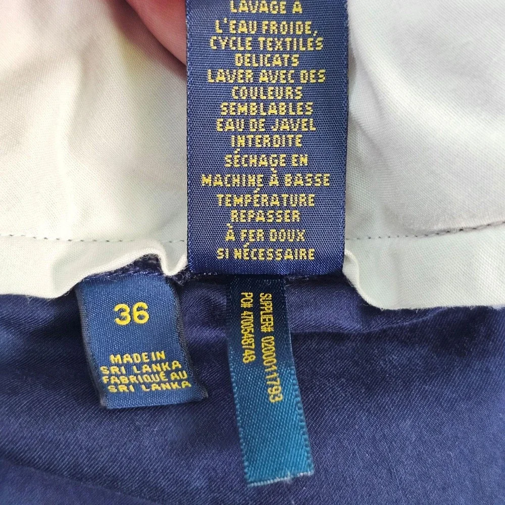 Polo Ralph Lauren Mens 36 Blue Cotton Canvas Chino Shorts 8 Inseam Classic Fit